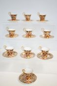 Royal crown derby 2451 10 coffee cans & saucers -