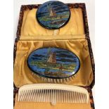 Boxed comb, brush & mirror set