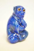 Rare blue Bretby thinking monkey 1549c