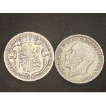 2 Silver half crown 1918 & 1921