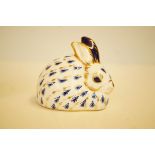 Royal Crown Derby rabbit with gold stopper