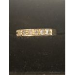 9ct gold ring set with 6 CZ stones Size M 2.2 gram
