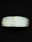 9ct Gold ring set with white stones Size R Weight