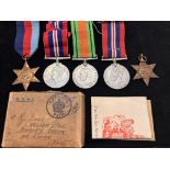 The defence medal, 1939-45 medal x2 together with