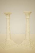 Pair of Royal Worcester candle sticks Height 26 cm