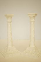 Pair of Royal Worcester candle sticks Height 26 cm