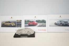 Glass Porsche together with 3 Porsche books
