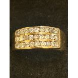 9ct gold dress ring set with white stones 3.4 gram