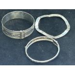 3 Silver bangles Weight 60g