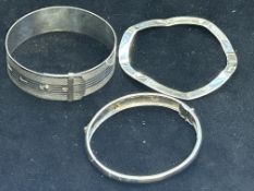 3 Silver bangles Weight 60g