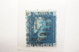 GB 1858 - 79 2D blue used plate 14