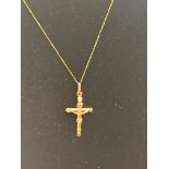 9ct gold chain and cross pendant