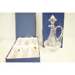 Boxed crystal decanter & matching glasses