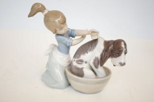 Lladro 5455 young girl & dog