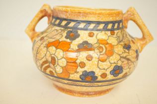 Charlotte Rhead twin handled bowl tube line design