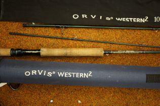 Orvis western 2 107-3, 3 piece fly rod with origin