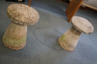 Toadstool garden ornaments x2 - extremely heavy