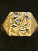 9ct gold signet ring 6.1 grams Size Q