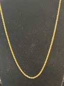 9ct Gold rope chain Weight 9.3g Length 52 cm