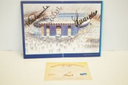 Manchester city menu signed by Colin Bell, Lee, &