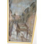 Harold Riley pastel White street Salford. 54 cm x