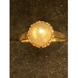 9ct Gold ring set wth single pearl Size M