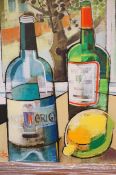 Geoffrey Key oil on canvas titled Window bottles 0