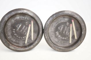 Pair of Bretby ashtrays in the form of 4lb weights