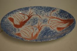 Poole pottery (Poole blue) plaque diameter 36 cm