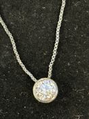 Silver chain & pendant set with cz