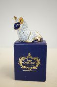 Boxed Royal crown derby lamb gold stopper
