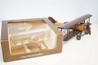 Retro deluxe model plane & wooden model of a plane