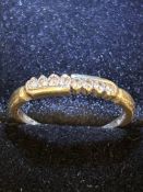 9ct Gold ring set wth diamonds Size O 1.7g