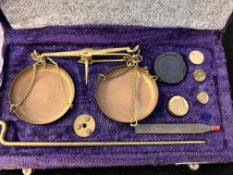 Cased set of precision scales & weights