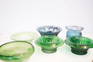 Collection of art glass bowls