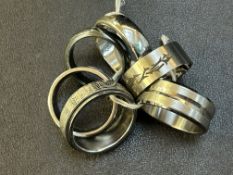 Collection of Titanium & white metal rings