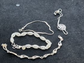 4 Silver bracelets