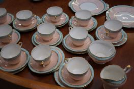Aynsley C1411 Blue And Pink Lustre Pastel tea set