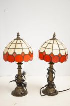 Pair of Tiffany style lamps Height 38 cm