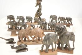 Collection of carved elephants