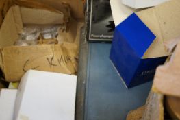 Unsorted box of shop stock