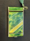 Art deco enamel cigarette case & compact