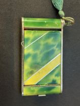 Art deco enamel cigarette case & compact