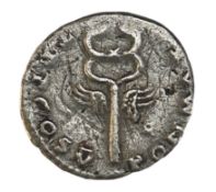 Roman silver coin denarius head of cesar & winged