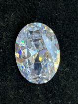 Unheated 58.73 CT white sapphire oval cut VVVS1