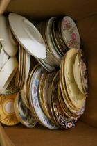 Box of unsorted plates, some victorian