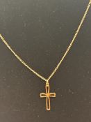 9ct gold chain and cross pendant 3.8 grams