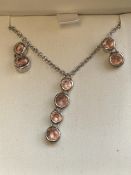 Silver boxed necklace set