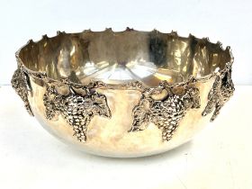 Large & heavy silver plated punch bowl diameter 37