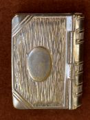 White metal vesta case in the form of a book